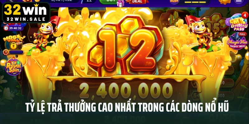 Tỷ lệ trả thưởng cao nhất trong các dòng nổ hũ